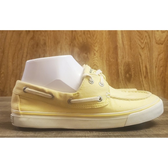 Sperry Top -Sider Canvas Boat Shoes Women's Size 6 Yellow - Picture 1 of 10